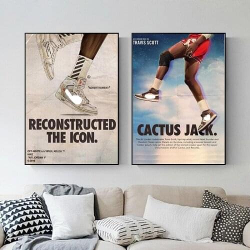 Travis Scott Collaboration Sneakers Posters and Prints Gift for Boyfriend Boys Room Wall Art Canvas Painting Picture Decoration