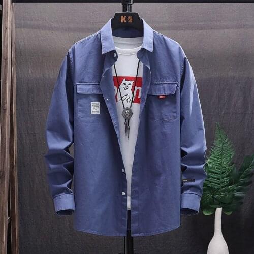 High-quality long-sleeved shirts for mens leisure Korean version of young and middle-aged Oxford white shirts in spring