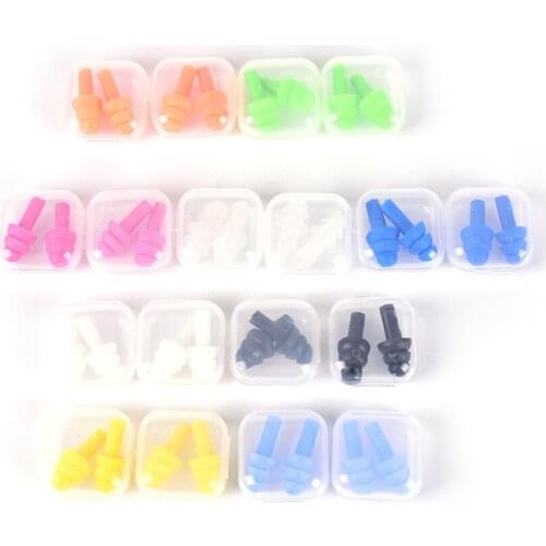 Silicone Waterproof Swimming Ear Plugs Earplugs Ear Protector Noise Reduction Protective Earmuffs For Travel Sleeping 2 Pairs