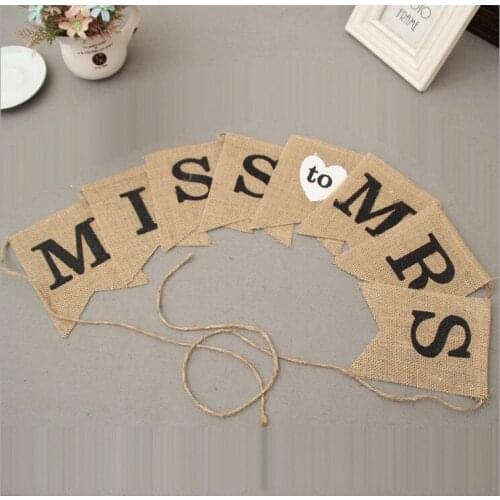 Miss To Mrs Bunting Hessian Bunting Wedding Banner Letter Garland Bridal Shower Hen Party Bachelorette Party Night Decorations