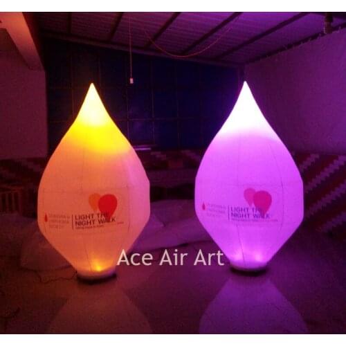 Led inflatable Water Drops cones with Logo come with lighting Base and Remote Control