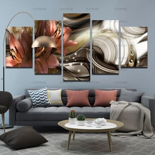 Home Wall Decoration Painting Orange Lily Poster Decoration In Bedroom Living Room Canvas Painting Hd Printing