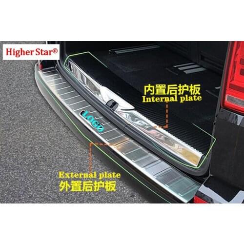 Stainless steel internal/external car rear bumper protective scuff plate,decorative bar for Volkswagen T5/T6 2016-2020