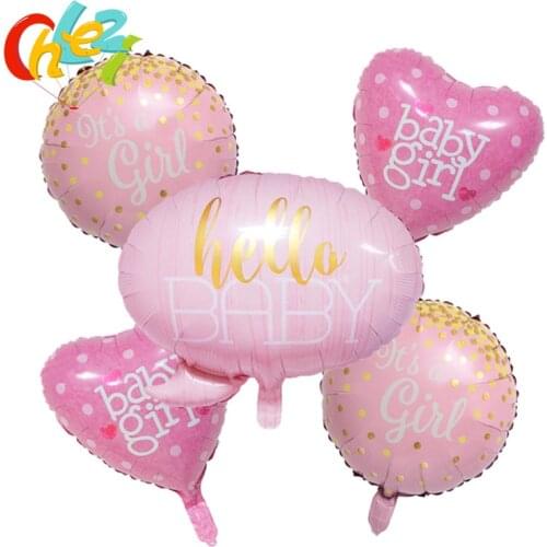 1Set Hello baby Foil balloons Its a girl/boy Helium balloon Birthday party decoration Kids toy Gender reveal globos baby shower