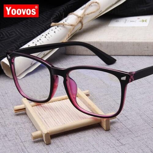 Yoovos 2021 Glasses Women Brand Design Eyeglasses For Women Blue Light Eyewear Retro Transparent Glasses Frame Square Okulary