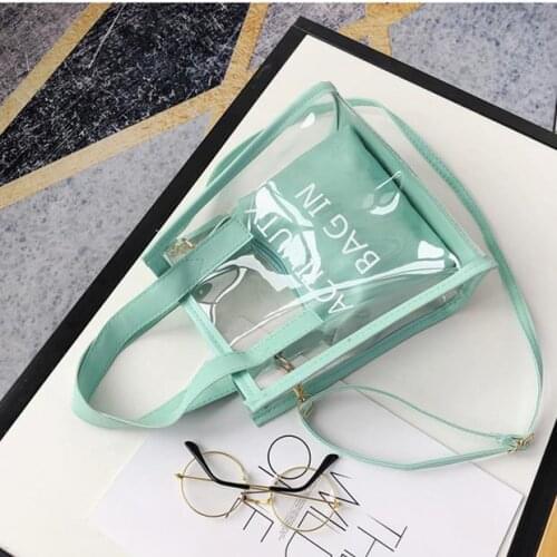 2021 new mini transparent jelly bag ins super fire laser bag chain bag shoulder messenger bag female