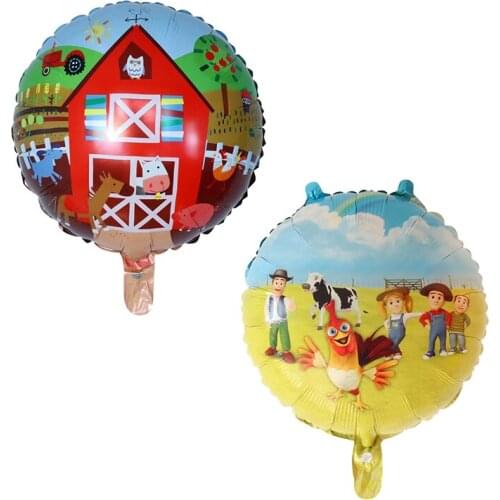 10pcs/lot 18inch Cartoon Farm Paradise Party Foil Helium Balloon Party Supplies Decoration Pasture Animals Balloons Kids Toys