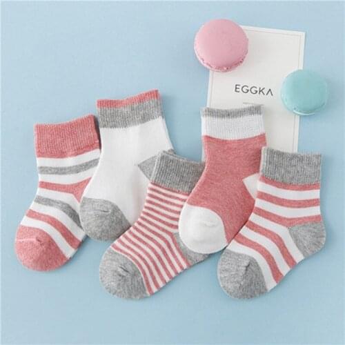 2018 New Arrival 5pairs Warm Winter Baby Socks Cute Soft Autumn Newborn Baby Girls Socks Stripes Infant Soft Baby Boy Socks