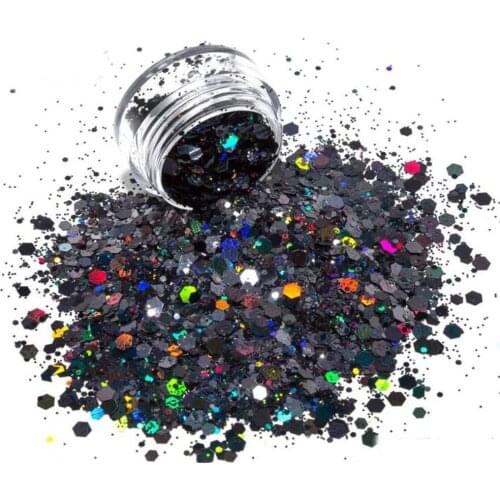 24jars/Set Nail Colorful Sequins Nail Art Glitter Flakes UV Gel Polish Mixed Hexagon Sparkly Paillette Decor Tools Sequins #FD11