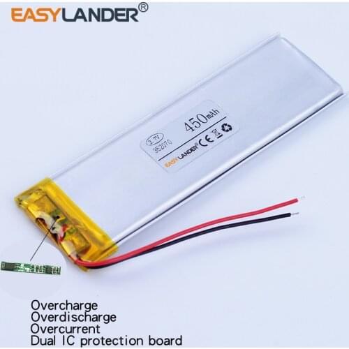 352070 3.7V 450mAh Rechargeable li Polymer Li-ion Battery For mp3 mp4 mp5 gps Bluetooth Speaker headset mobile small Toy 351969