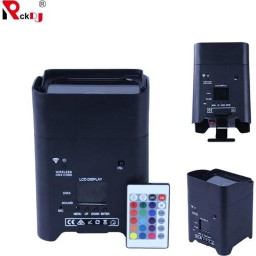 4pcs 6*18W LED Par RGBWAUV 6in1 Wifi Remote DJ Battery Wireless DMX Led Wedding Uplight Disco Stage Light