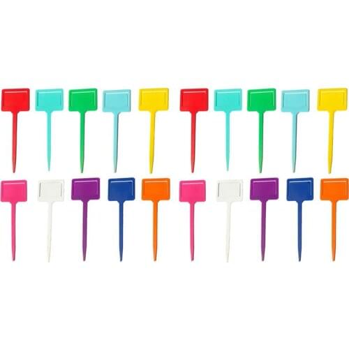 50Pcs Thicken Plants Tag T Type Plant Markers Plastic Planter Flower Pot Label Garden Decor (Random Color)