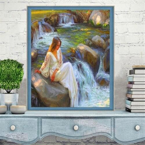 Beautiful Girl 5D Full Square Round Diamond Painting Home Decoration Mosaic Sticker Diamond Embroidery Handmade Gift Wall Art