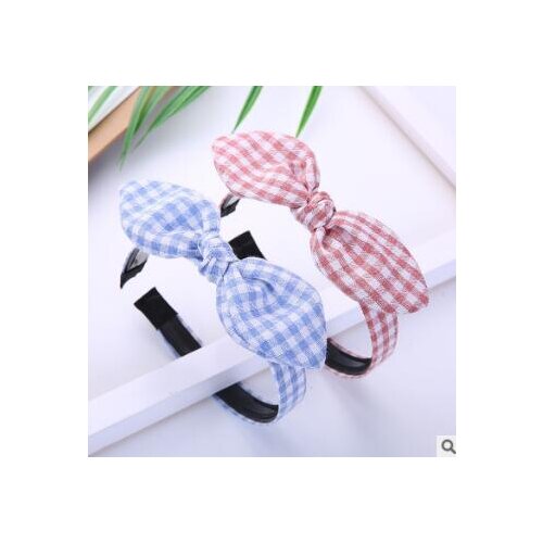 60pcs/lot DIY Multi Simple Fabrics Grid Headband Cat Ears Head Bands Hair Styling Tools Hair Accessories HA774