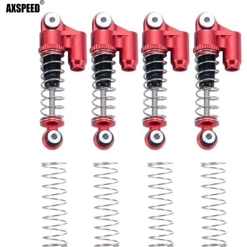 AXSPEED 4Pcs Metal Aluminum Alloy Front & Rear Shock Absorber Damper for 1/24 Axial SCX24 AXI00001 AXI00002 90081 RC Crawler Car