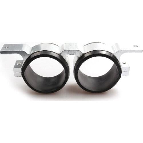 Car Dual Fuel Filter Pump Bracket Mount Clamp Cradle with Rubber Slip Fit for the 60mm Motorsport Silver Aluminum