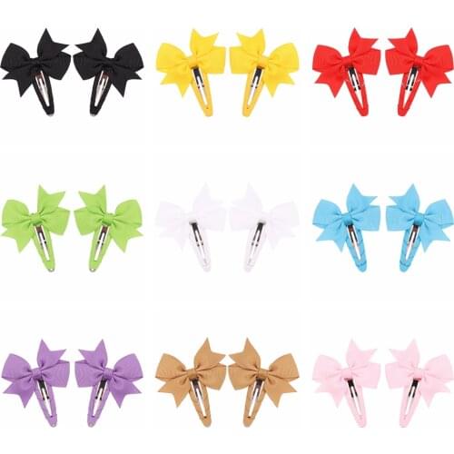 1 Pair 5.6*7 CM Lovely Handmade Dovetail Bows Baby BB Clips Grosgrain Ribbon Bowknot Infant Bangs Hairpins Kids Hair Accessories