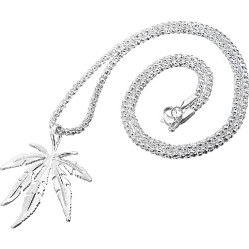 Charm Leaf Pendant Necklaces Hip Hop Men Womens Leaves Chain Necklace Choker Collar Trendy Party Jewelry Shellhard