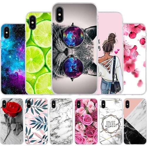 Case For Apple iPhone X Case Luxury Silicon Soft Clear TPU Cover for iPhone X 10 Cases Cute Cat Flower Gril For iphoneX Bumper