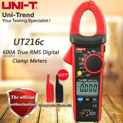 UNI-T UT216C AC/DC 600A True RMS Digital Clamp Meter/Relative Measurement/Temperature Test/Frequency Measurement/VFC/NCV