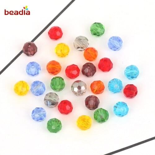 6mm Colorful Round Glass Beads Approx 100pcs/bag For Jewelry Making DIY Crafts Sewing Clothing Accessories Decoration