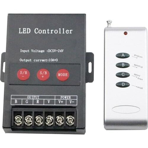 DC5~24V 4 Keys 30A RF RGB Controller for Led Strip Dimmer Wireless Remote Control Switch for 5050 3825 RGB LED Strip Light