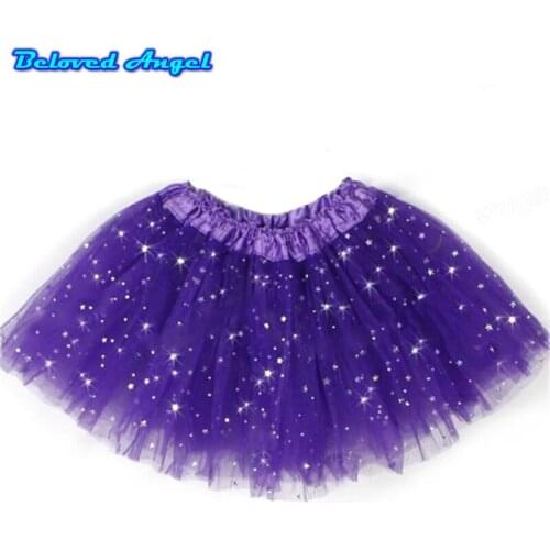 2019 Fashion kids girl star glitter dance tutu skirt Baby Kids Girls Princess Stars Sequins Party Dance Ballet Tutu Skirts 2-8y