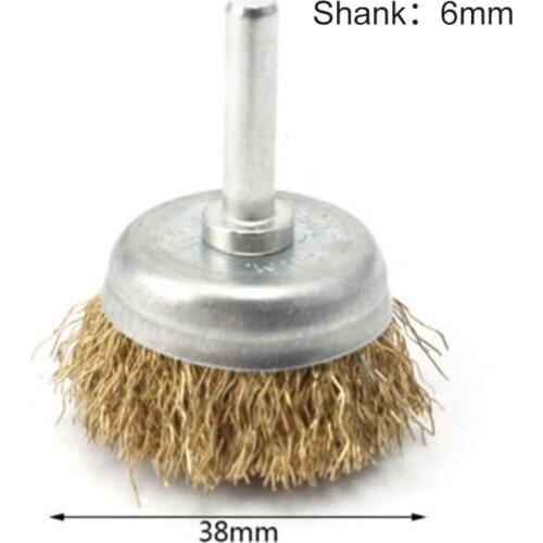 1Pcs Bowl Wire Brush 6mm Shank Diameter Flat Steel Wire Wheel Electric Drill Grinding Mill Polish Wheel Derusting Tool Power Hot
