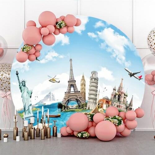 DAWNKNOW Round Circle Photography Background Backdrop Liberty Scenic Children Adult Wedding Party Decoration Photo Live Studio