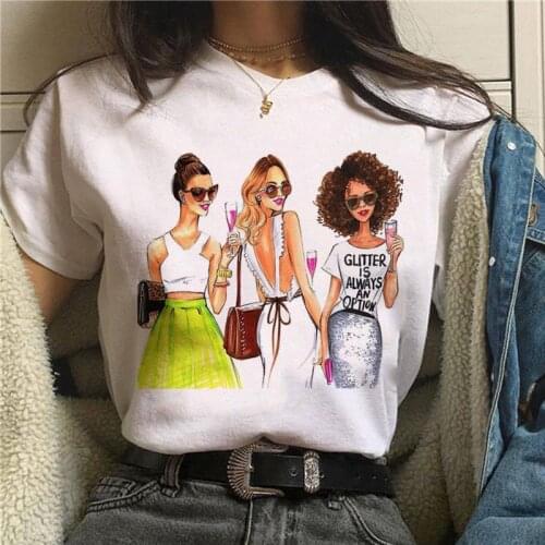 Best Friends Printed T-shirt Summer Casual Tops Tee Fashion Lady T-shirts Harajuku Short Sleeve Tshirt White Tee Shirt Female