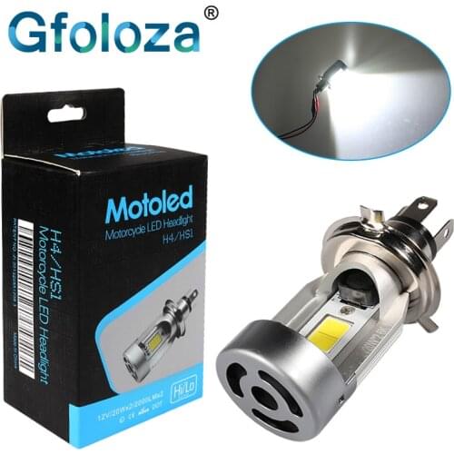 Gfoloza 1Pcs H4 LED Motorcycle Headlight Fog Lamp HS1 LED Moto Bulbs Hi/Lo Beam For Motor bike Scooter Headlights 40W 4000LM 12V