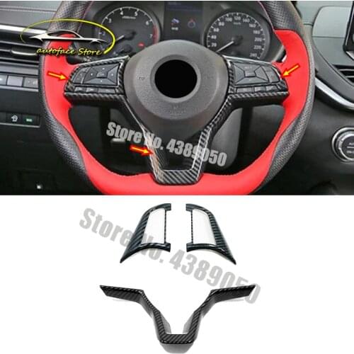 For Nissan Micra 2017 2018 2019 ABS Chrome car accessories car steering wheel button frame cover decorative sticker car styling