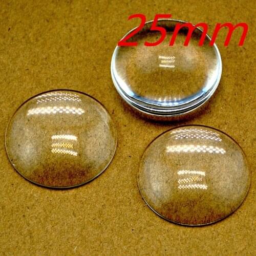 10pcs/lot Good Quality 25mm Domed Round Transparent Clear Magnifying Glass Cabochon Cameo Setting Base Set