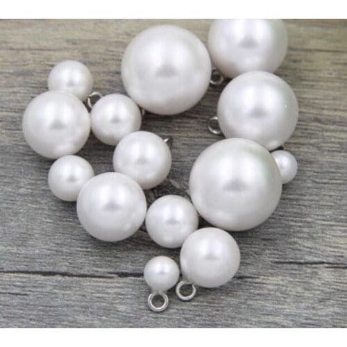 Round Pearl Buttons White Cardigan Sweaters SHirts Decoration Buttons Clothes Accessories