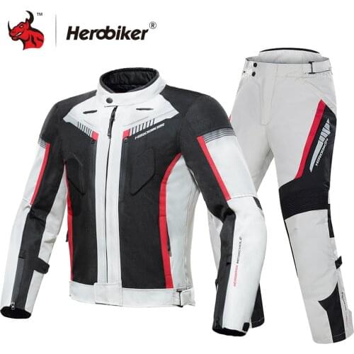 HEROBIKER Winter Waterproof Motorcycle Jacket Men Riding Racing Moto Jacket Body Armor Protection Motocross Jacket With Linner