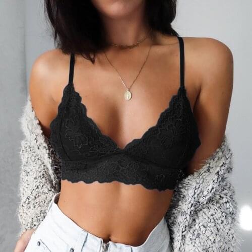 2021 Hot Lingerie Women Sexy Bralette Women Plus Size Vest Crop V-neck Wireless Bras Lingerie Sexy Underwear Bras Female #W3