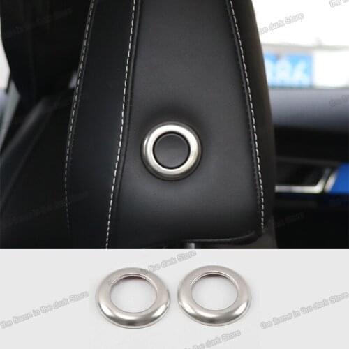 Lsrtw2017 for Skoda Karoq Car Headrest Adjust Button Ring Trims Interior Accessories Chrome 1 Pair 2016 2017 2018 2019 2020