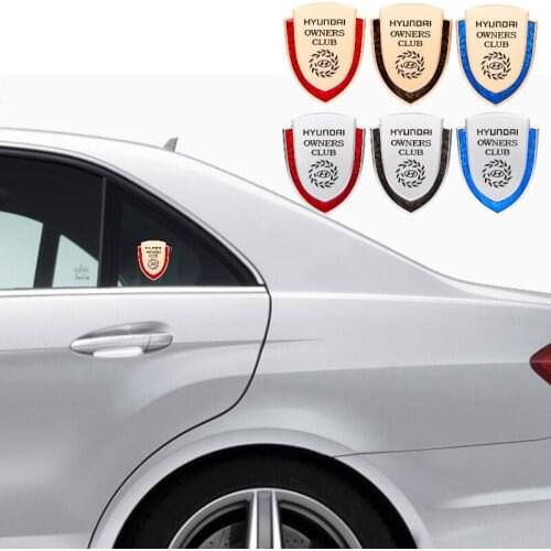 For Hyundai Emblem I30 Tucson Solaris IX35 Encino Metal Car Sticker Trunk Window Side Fender Body Styling Decoration Badge Decal
