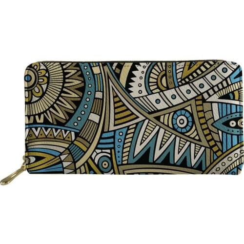 Polynesian style cross-border explosion style multifunctional mens change clutch bag PU long wallet female