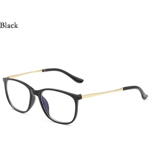 Fashion Women Plain Glasses Men Transparent PC Eyewear Frame Metal Legs Retro Non-Diopter Flat Mirror Decorative Eyeglasses P046