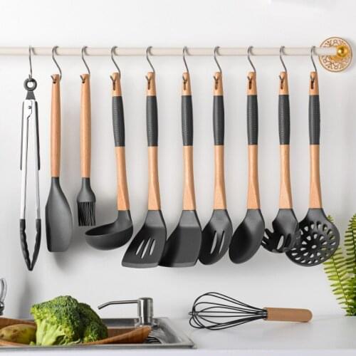 Non-stick Silicone Kitchenware Set Cooking Utensils Tools Spoon Spatula Heat Resistant Egg Beaters Kitchen Gadgets Accessories