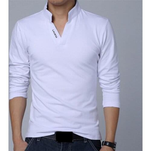New fashion brand of mens clothing. Solid color, long sleeves, Slim, T-shirt for men cotton. Spring t-shirts