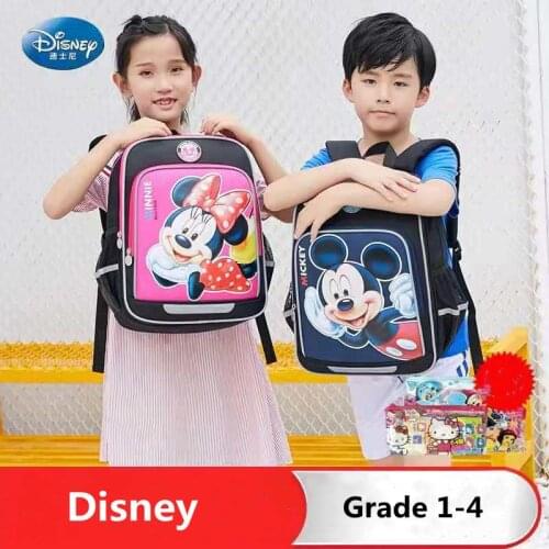 Disney Mickey Minnie School Bags For Boy Girls Primary Student Shoulder Orthopedic Backpack Large Capacity Birthday Gift Mochila