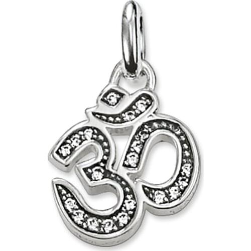 OM Pendants Letter 925 Sterling Silver CZ Thomas Style Fashion Good Jewelry Making Necklace Women Men Accessories Findings Gift