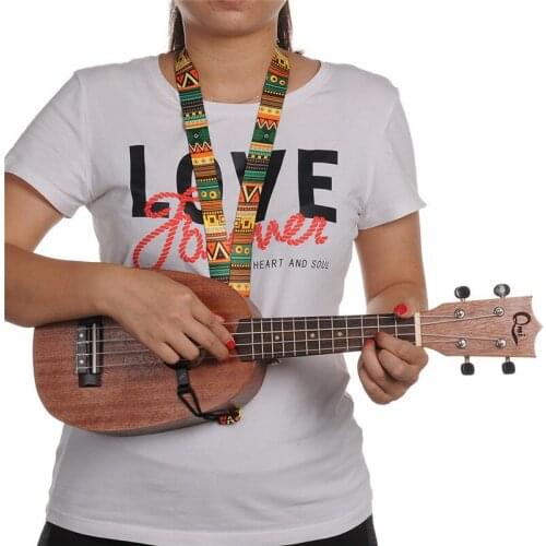 Ukelele Neck Strap Printed Adjustable Soft strap Belt Straps Rope for Ukulele National Style Ukulele Strap For 17,21,23,26 inch