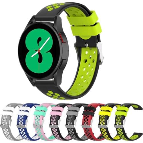 For Samsung Galaxy Watch 4 40mm 44mm/Watch 4 Classic 42mm 46mm Band Silicone Watchbands 20mm Two-color Bracelet Strap Wristband