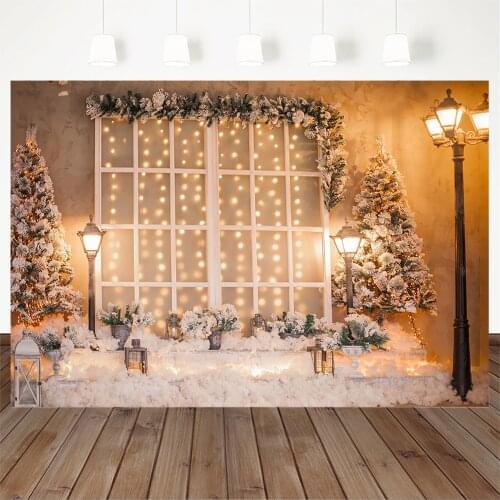 Christmas Backdrop Tree Decorative Fireplace Socks Gift window White Wall vintage wall Photography Background For Photo Studio