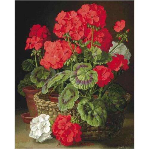 Needlework for embroidery DIY French DMC High Quality - Counted Cross Stitch Kits 14 ct Oil painting - Scented Geraniums