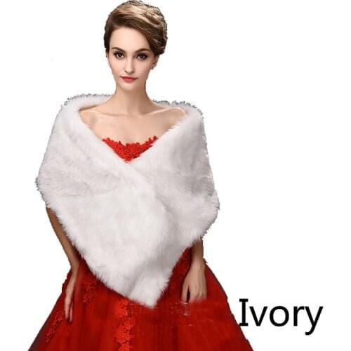 Faux Fur Wraps Shawl 160CM Long Free Size Winter Wedding Cover Up Arms Warm Stole Cape Women Fur Shrug Jacket Bridal Accessories