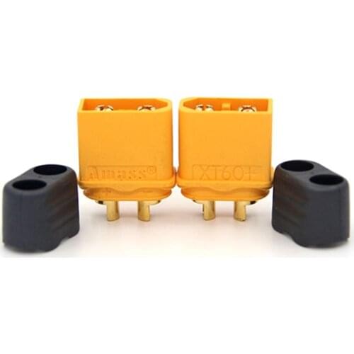 1Pairs Amass XT60H Plug Male and Female 3.5mm golden Plated Bullet Connectors with Lock Protective Sleeve for RC Lipo Battery